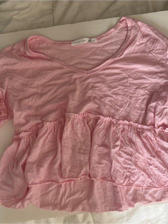 Altar'd State Tops - Altar'd State Pink Ruffle Tee